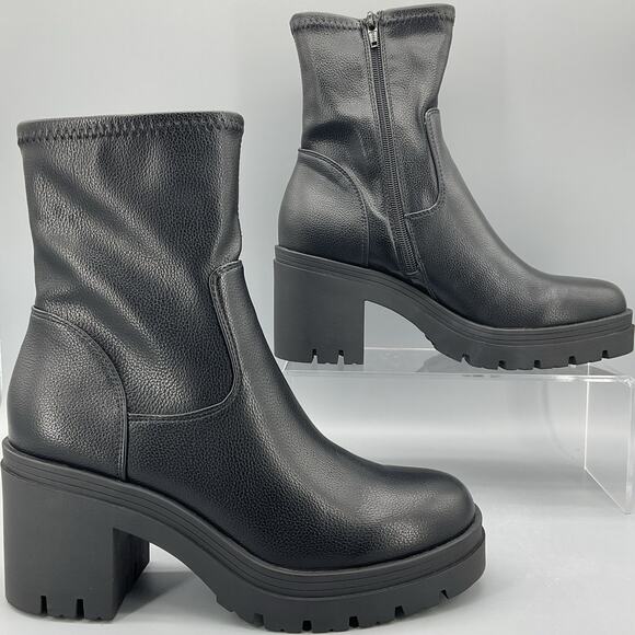 Sun + Stone Shoes - NEW Sun + Stone Women’s Veronaa Stretch Lug Boots Black Size 9M